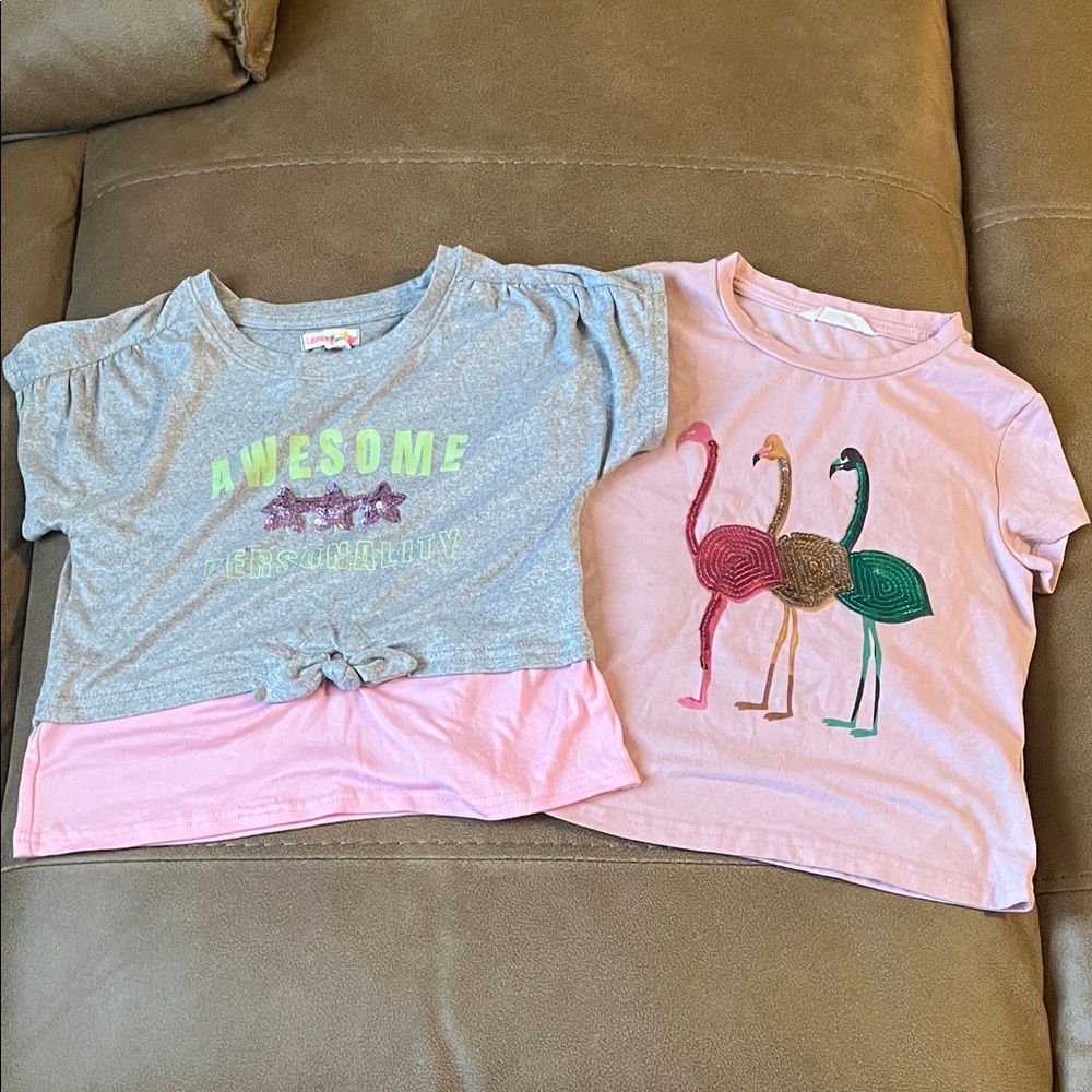 Kids Graphic T-Shirts - Gray and Pink